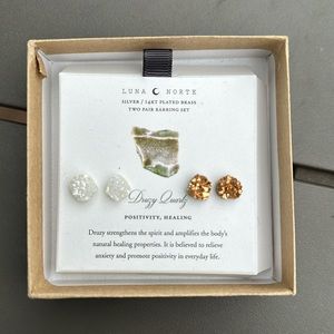 Luna Norte Druzy Quartz Earrings